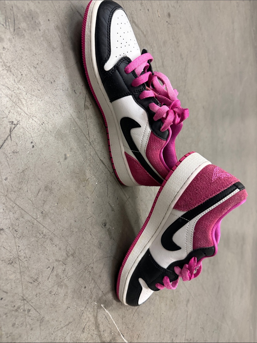 Jordan Women's Low-Top Sneakers in Pink, Black & White